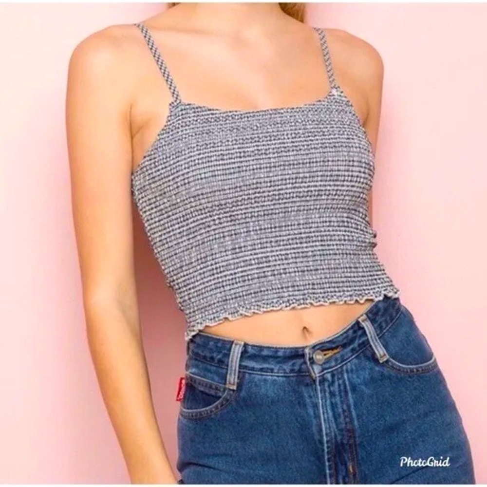 Brandy Melville Scrunched Black & White Tank